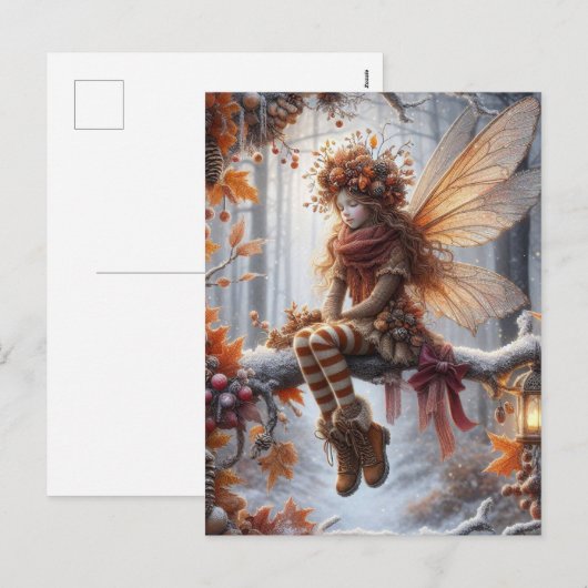 Autumn Fairy, Fall Greeting, Feestdagenkaart (Voorkant / Achterkant)