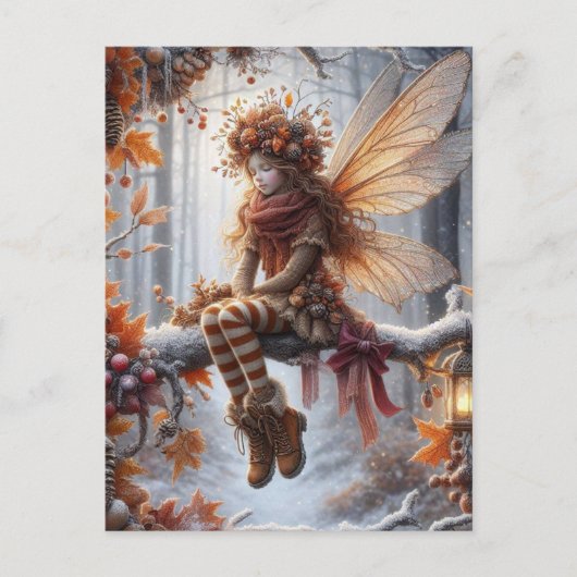Autumn Fairy, Fall Greeting, Feestdagenkaart (Voorkant)
