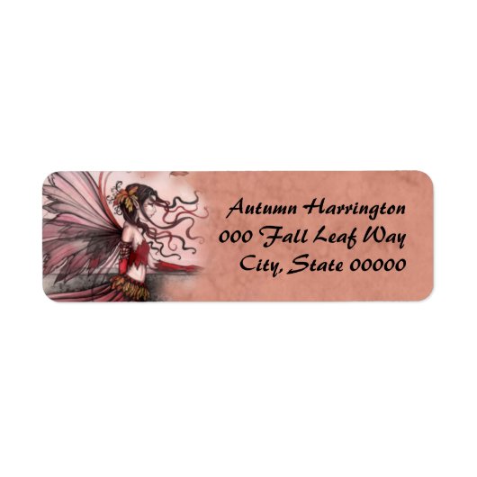 Autumn Fairy Fantasy Art Retouradres Labels (Voorkant)