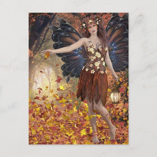 AUTUMN FAIRY FANTASY BRIEFKAART (Voorkant)