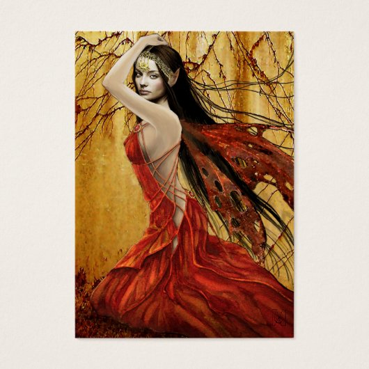 Autumn Fairy Gift Label Visitekaartjes (Voorkant)