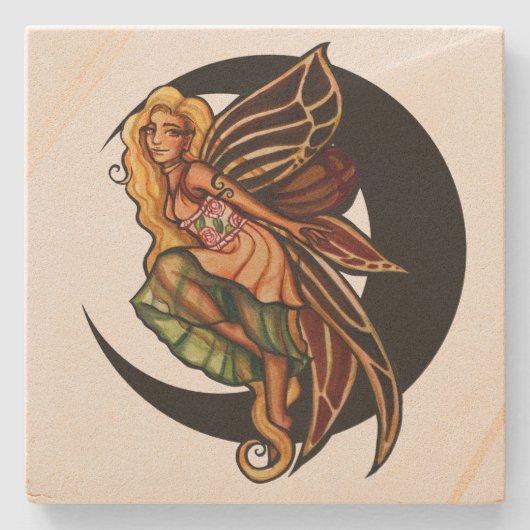 Autumn Fairy Stenen Onderzetter (Voorkant)