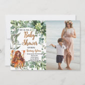 Autumn Fairy Waterverf Custom Photo Baby shower Kaart (Voorkant)