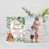 Autumn Fairy Waterverf Custom Photo Baby shower Kaart (Staand voorkant)