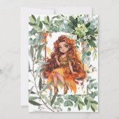 Autumn Fairy Waterverf Custom Photo Baby shower Kaart (Achterkant)