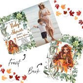Autumn Fairy Waterverf Custom Photo Baby shower Kaart