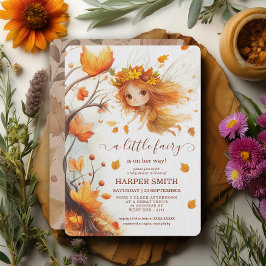 Autumn Fairy Woodland Baby shower Kaart
