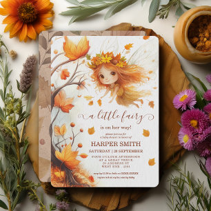 Autumn Fairy Woodland Baby shower Kaart