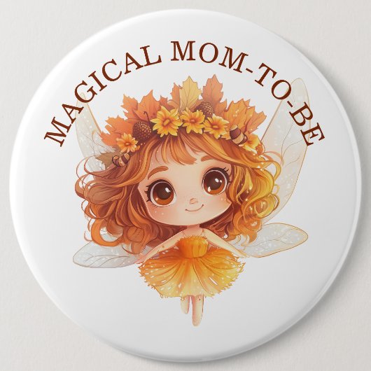 Autumn Fairy Woodland Baby shower Ronde Button 6,0 Cm (Voorkant)