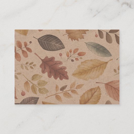 Autumn Fairy Woodland Informatiekaartje (Achterkant)