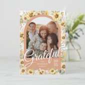 Autumn Fall Arch Coral Peach Grateful Thanksgiving Feestdagenkaart (Staand voorkant)