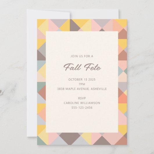 Autumn Fall Fete Party Gathering Simple Modern Kaart (Voorkant)