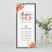 Autumn Fall Floral 16th Birthday Program Menu  Kaart (Staand voorkant)