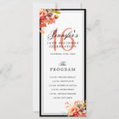 Autumn Fall Floral 16th Birthday Program Menu  Kaart (Voorkant)