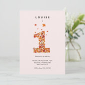 Autumn Fall Floral Garden First Birthday Aesthetic Kaart (Staand voorkant)