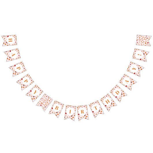 Autumn Fall Floral Happy Birthday Vlaggetjes (Alle)