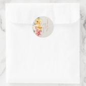 Autumn Fall Floral Wedding Monogram napkins Ronde Sticker (Tas)