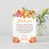 Autumn Fall Harvest Baby Shower Bedankkaart (Staand voorkant)