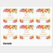 Autumn Fall Harvest Baby Shower Bookplate Vierkante Sticker (Vel)