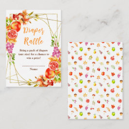 Autumn Fall Harvest Baby Shower Diaper Raffle Informatiekaartje