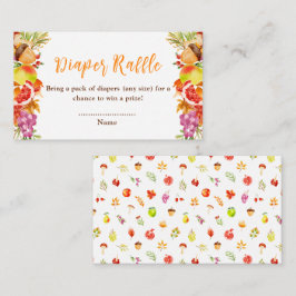 Autumn Fall Harvest Baby Shower Diaper Raffle Informatiekaartje