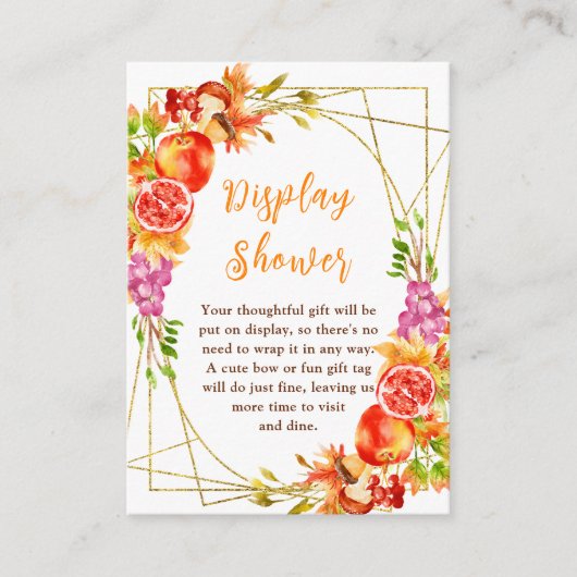 Autumn Fall Harvest Baby Shower Display Shower Informatiekaartje (Voorkant)
