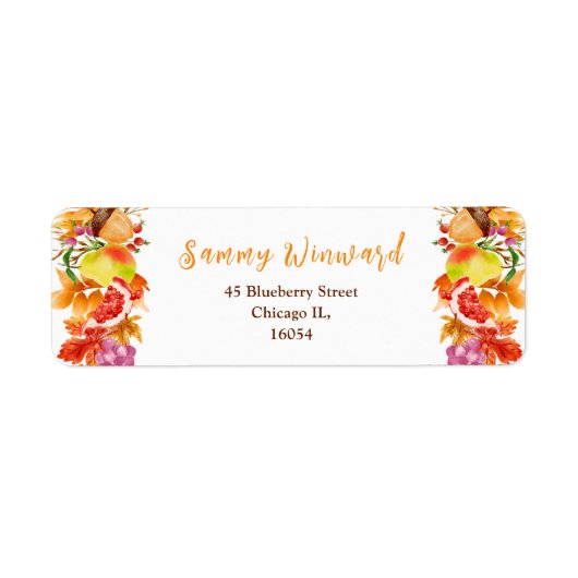 Autumn Fall Harvest Baby Shower Etiket (Voorkant)
