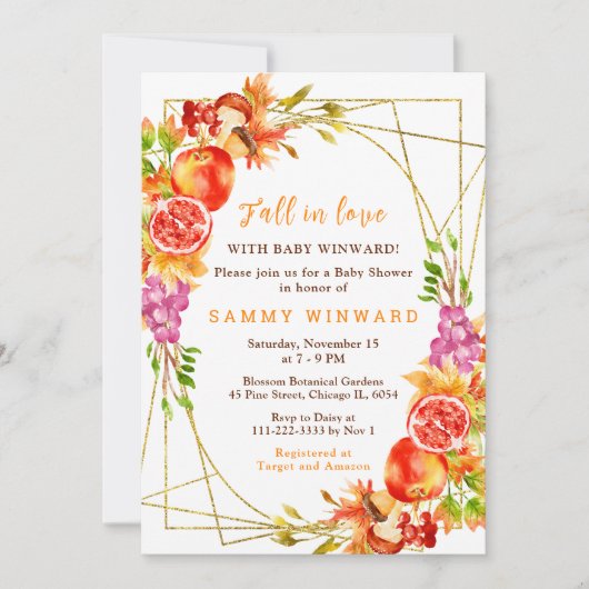 Autumn Fall Harvest Baby Shower Kaart (Voorkant)