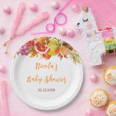 Autumn Fall Harvest Baby Shower Papieren Bordje (Feest)