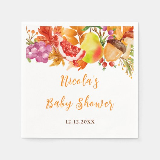 Autumn Fall Harvest Baby Shower Servet (Voorkant)