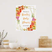 Autumn Fall Harvest Baby Shower Welcome Poster (Keuken)