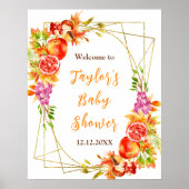 Autumn Fall Harvest Baby Shower Welcome Sign Poster (Voorkant)
