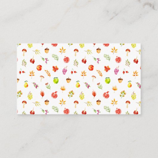 Autumn Fall Harvest Birthday A Note On Gifts Informatiekaartje (Achterkant)