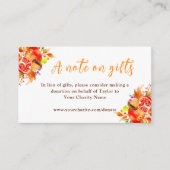 Autumn Fall Harvest Birthday A Note On Gifts Informatiekaartje (Voorkant)
