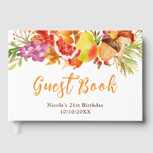 Autumn Fall Harvest Birthday Gastenboek (Voorkant)