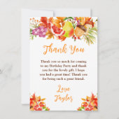 Autumn Fall Harvest Birthday Party Bedankkaart (Voorkant)