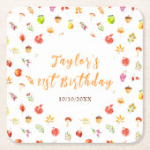 Autumn Fall Harvest Birthday Party Kartonnen Onderzetters (Voorkant)