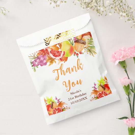 Autumn Fall Harvest Birthday Thank You Bedankzakje (Gezegeld)