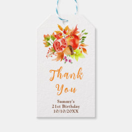 Autumn Fall Harvest Birthday Thank You Cadeaulabel