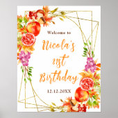 Autumn Fall Harvest Birthday Welcome Poster (Voorkant)