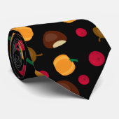 Autumn Fall Harvest Black Pattern Stropdas (Opgerold)