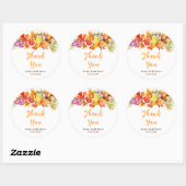 Autumn Fall Harvest Bridal Shower Thank You Ronde Sticker (Vel)