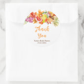 Autumn Fall Harvest Bridal Shower Thank You Ronde Sticker (Tas)