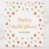 Autumn Fall Harvest Bridal Shower Wijn Etiket (Enkel label)