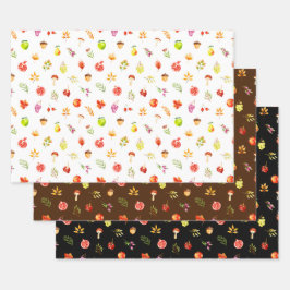 Autumn Fall Harvest Pattern Inpakpapier Vel