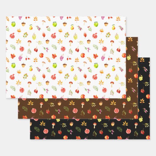 Autumn Fall Harvest Pattern Inpakpapier Vel (Set)