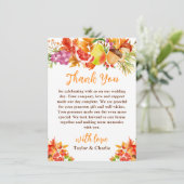 Autumn Fall Harvest Wedding Bedankkaart (Staand voorkant)