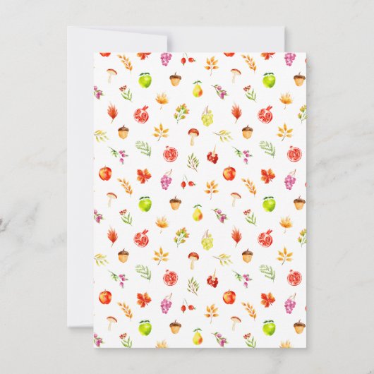 Autumn Fall Harvest Wedding Bedankkaart (Achterkant)