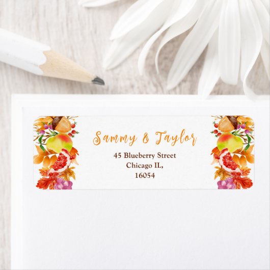 Autumn Fall Harvest Wedding Etiket (Insitu)