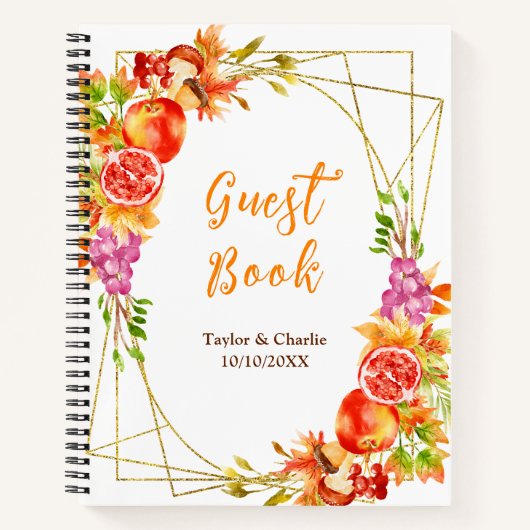 Autumn Fall Harvest Wedding Guest Book Notitieboek (Voorkant)